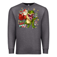 Charcoal Heather Christmas dinosaur Premium Sweatshirt - MaliasSmallBusiness