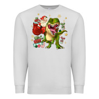 Dove Grey Christmas dinosaur Premium Sweatshirt - MaliasSmallBusiness