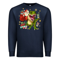 Navy Christmas dinosaur Premium Sweatshirt - MaliasSmallBusiness