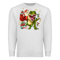 Oatmeal Heather Christmas dinosaur Premium Sweatshirt - MaliasSmallBusiness