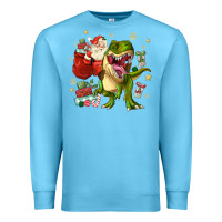 Ocean Blue Christmas dinosaur Premium Sweatshirt - MaliasSmallBusiness