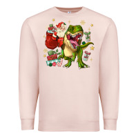 Pale Pink Christmas dinosaur Premium Sweatshirt - MaliasSmallBusiness