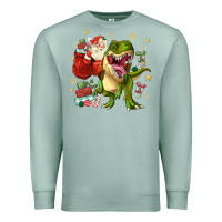 Seafoam Christmas dinosaur Premium Sweatshirt - MaliasSmallBusiness