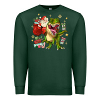 Sports Green Christmas dinosaur Premium Sweatshirt - MaliasSmallBusiness