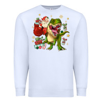 White Christmas dinosaur Premium Sweatshirt - MaliasSmallBusiness