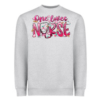 Heather Grey one loves nurse Heavyweight Sweatshirt - RacoonDesign