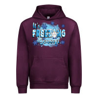 Mauve Wine it's freezing season Urban Hoodie - texasbilliewilder