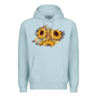 Blue Mist sunflower glitter leather patch Premium Hoodie - AdoDesignShop