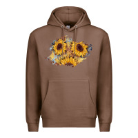 Chestnut sunflower glitter leather patch Premium Hoodie - AdoDesignShop