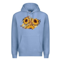 Colony Blue sunflower glitter leather patch Premium Hoodie - AdoDesignShop