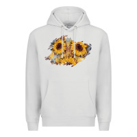 Dove Grey sunflower glitter leather patch Premium Hoodie - AdoDesignShop