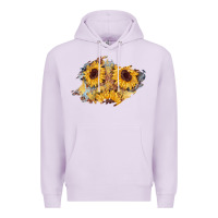 Lilac sunflower glitter leather patch Premium Hoodie - AdoDesignShop