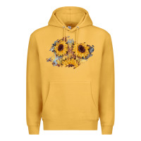 Mustard sunflower glitter leather patch Premium Hoodie - AdoDesignShop