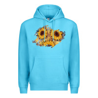 Ocean Blue sunflower glitter leather patch Premium Hoodie - AdoDesignShop