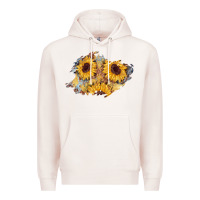 Pale Pink sunflower glitter leather patch Premium Hoodie - AdoDesignShop