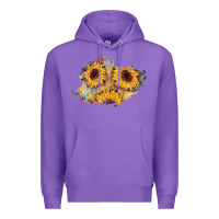 Purple sunflower glitter leather patch Premium Hoodie - AdoDesignShop