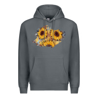 Rock sunflower glitter leather patch Premium Hoodie - AdoDesignShop