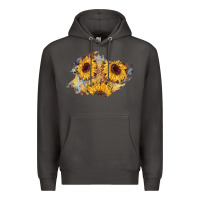 Smoke sunflower glitter leather patch Premium Hoodie - AdoDesignShop