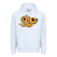 White sunflower glitter leather patch Premium Hoodie - AdoDesignShop