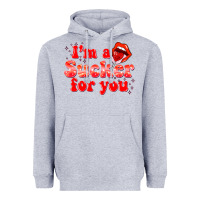 Heather Grey im a sucker for you valentines the day Heavyweight Hoodie - NancyCooperArtShop