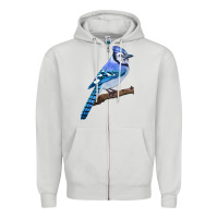 Dove Grey Blue Jay Bird Zipper Hoodie - LillyAllenDesigns