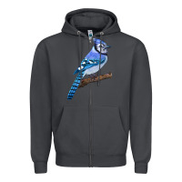 Smoke Blue Jay Bird Zipper Hoodie - LillyAllenDesigns