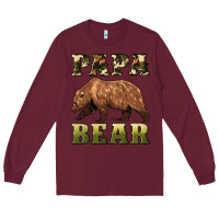 Burgundy papa bear Long Sleeve Tee - Artiststas