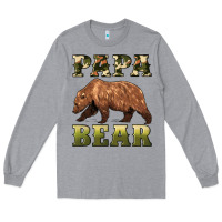 Heather Grey papa bear Long Sleeve Tee - Artiststas