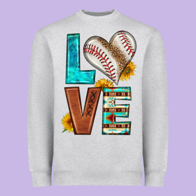 Western Love Baseball Heavyweight Sweatshirt Designed By Hra Design Shop