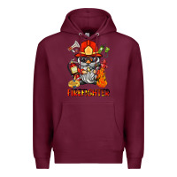 Burgundy firefighter gnome Premium Hoodie - BarkalooDesign