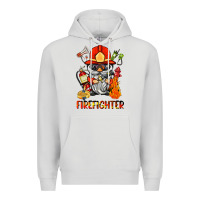 Dove Grey firefighter gnome Premium Hoodie - BarkalooDesign