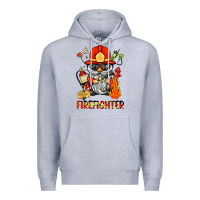 Heather Grey firefighter gnome Premium Hoodie - BarkalooDesign
