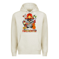 Oatmeal Heather firefighter gnome Premium Hoodie - BarkalooDesign