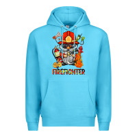 Ocean Blue firefighter gnome Premium Hoodie - BarkalooDesign