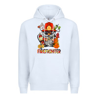 White firefighter gnome Premium Hoodie - BarkalooDesign