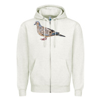 Oatmeal Heather American Dove Zipper Hoodie - LillyAllenDesigns