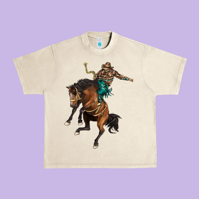 Western Horse Rodeo Urban Heavy Tee Designed By Barkaloodesign