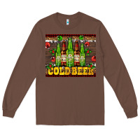 Chestnut cold beer with beer bottles Long Sleeve Tee - AdoDesignShop