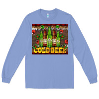 Colony Blue cold beer with beer bottles Long Sleeve Tee - AdoDesignShop