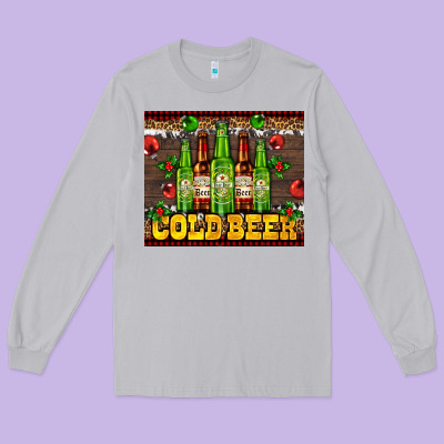 Cold Beer With Beer Bottles Long Sleeve Tee Designed By Adodesignshop