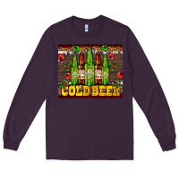 Plum cold beer with beer bottles Long Sleeve Tee - AdoDesignShop