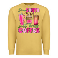 Antique Gold dear santa just bring coffee Premium Sweatshirt - MaliasSmallBusiness