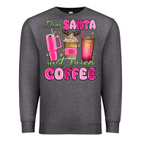 Charcoal Heather dear santa just bring coffee Premium Sweatshirt - MaliasSmallBusiness
