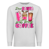 Dove Grey dear santa just bring coffee Premium Sweatshirt - MaliasSmallBusiness