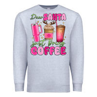 Heather Grey dear santa just bring coffee Premium Sweatshirt - MaliasSmallBusiness