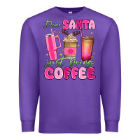 Purple dear santa just bring coffee Premium Sweatshirt - MaliasSmallBusiness