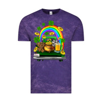 Cloud Purple st patricks shamrock gold beer truck Vintage Tee - FaDigitalArtStudio