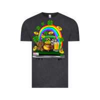 Vintage Black st patricks shamrock gold beer truck Vintage Tee - FaDigitalArtStudio