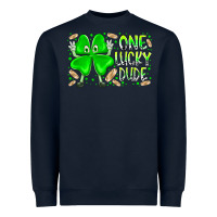Navy one lucky dude Heavyweight Sweatshirt - RacoonDesign