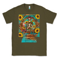 Army Green i hate everyone but coffee helps western skeleton coffee sunflowers 12 Classic Tee - Artiststas